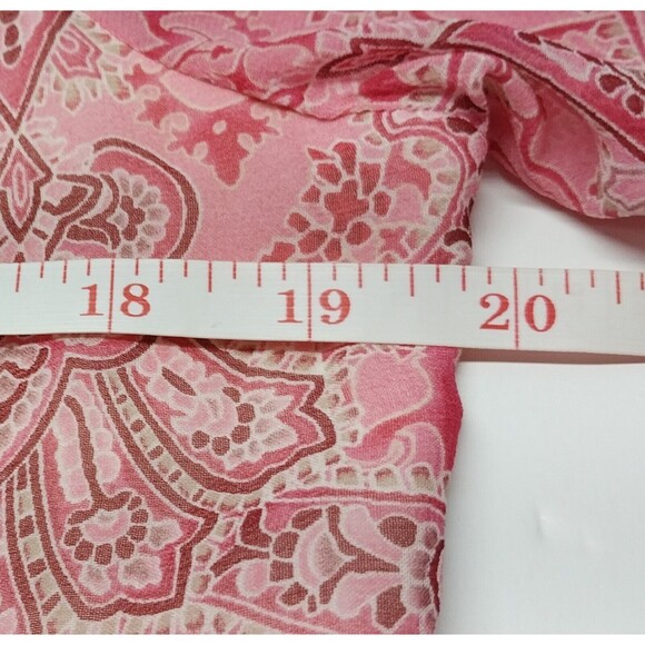 Vtg Liz Claiborne Women Size 10 Blouse 100% Silk Pink Semi Sheer Button Mom Boho - Picture 8 of 13